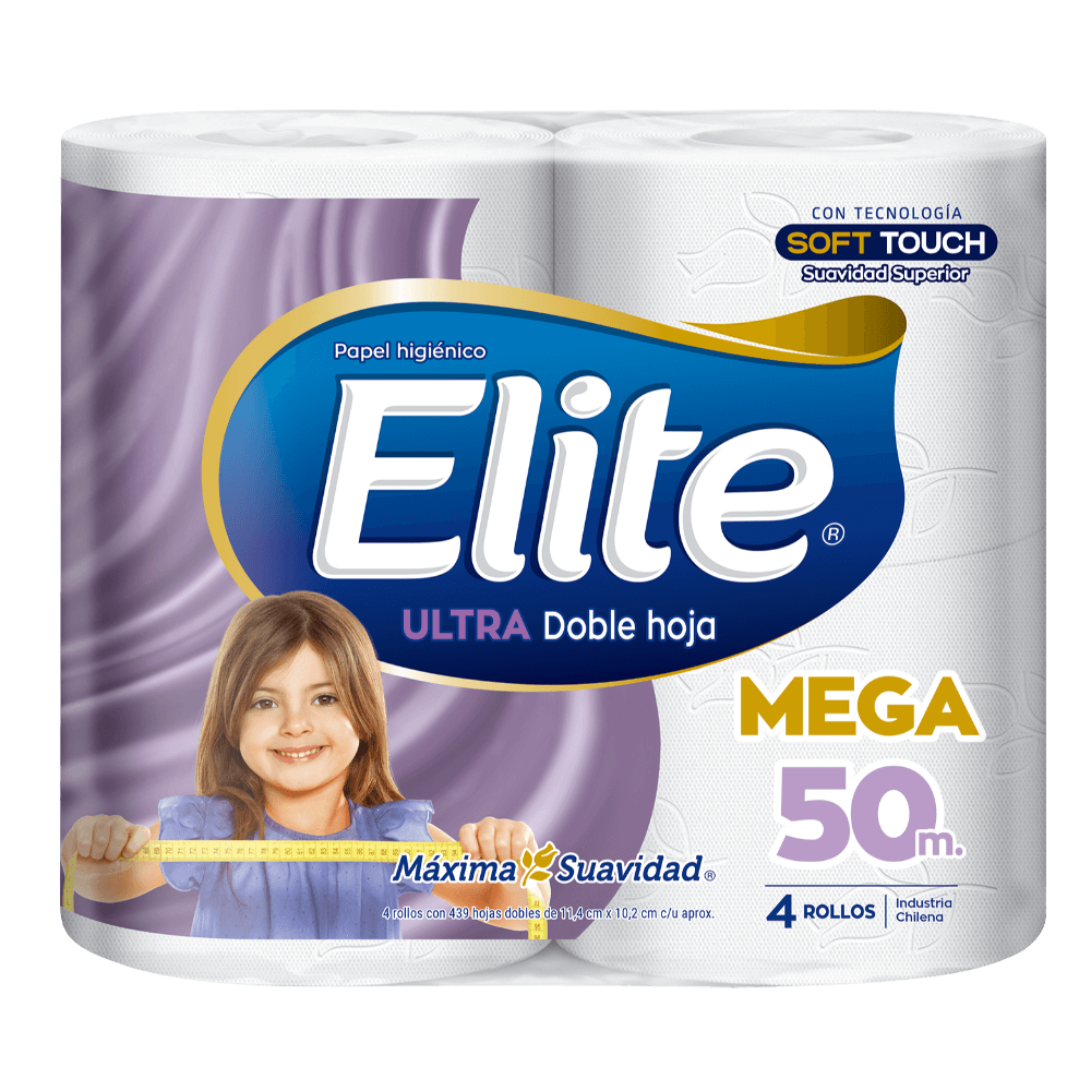 Papel Higiénico Elite Mega DH 4x50 mts x Manga (32 Rollos)