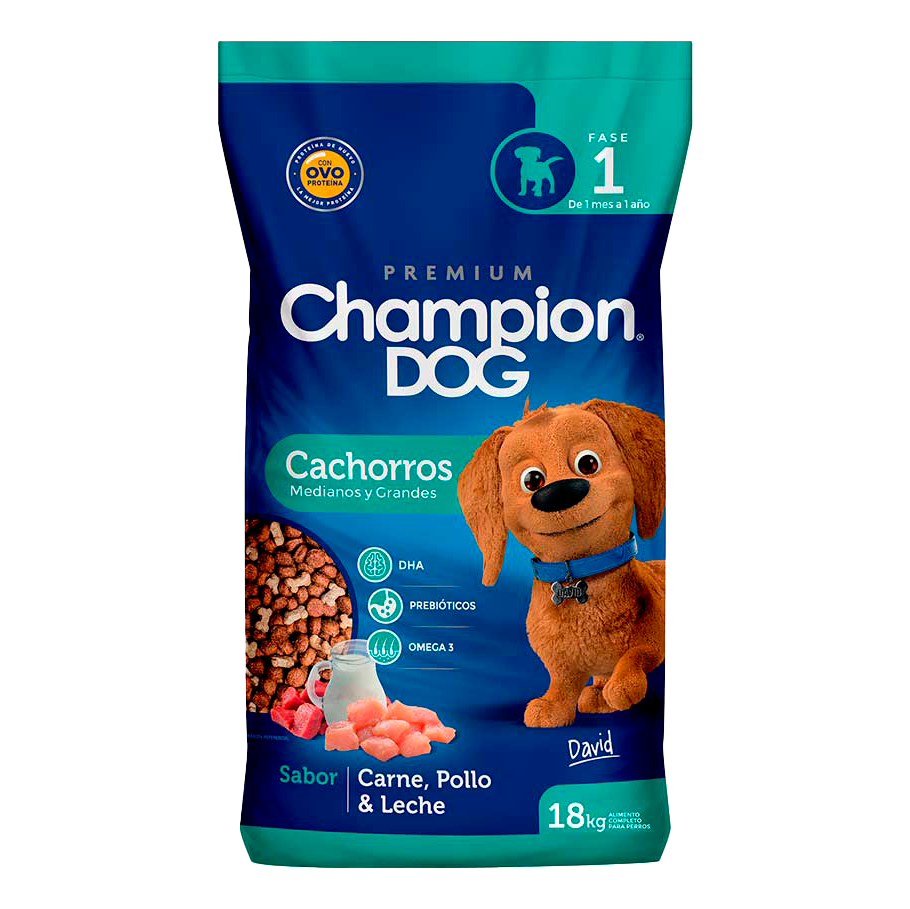 Champion Dog cachorro 18Kg Carne Pollo y Leche