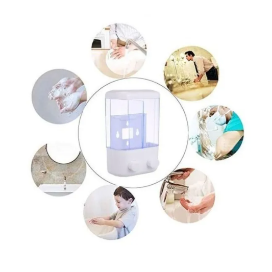Dispensador doble de Jabon y alcohol gel 720cc