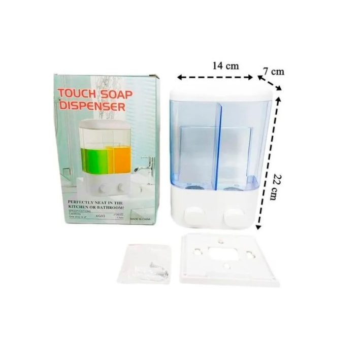 Dispensador doble de Jabon y alcohol gel 720cc