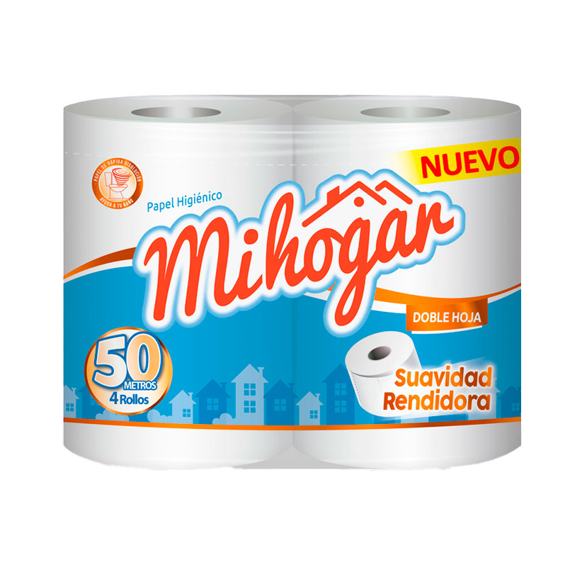 Papel Higienico Mihogar Doble Hoja 4 x 50Mt