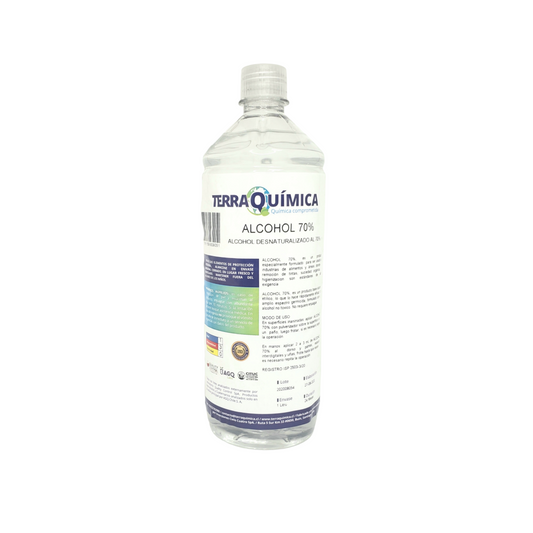 Alcohol desnaturalizado 70% Terraquimica 1L Reg. ISP