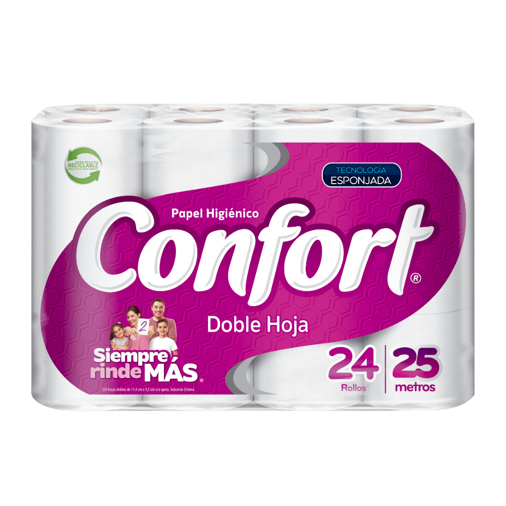Papel Higiénico Confort DH 24x25Mt x Manga (48 Rollos)