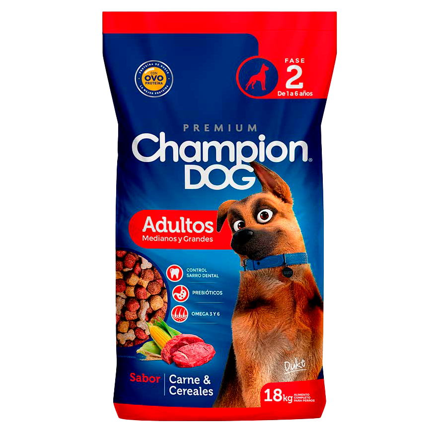 Champion Dog Adulto 18Kg Carne y Cereales