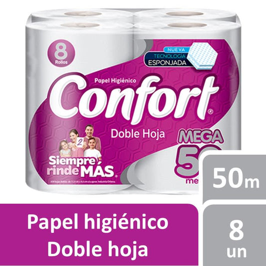 Papel Higiénico Confort Mega DH 8 x 50Mt x Manga (32 Rollos)