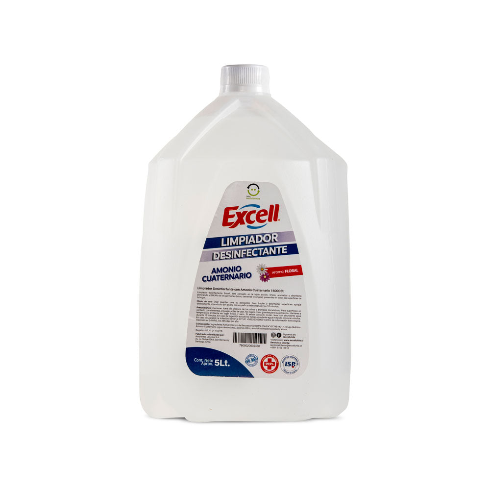 Limpiador Desinfectante Amonio Cuaternario Excell 5 litros