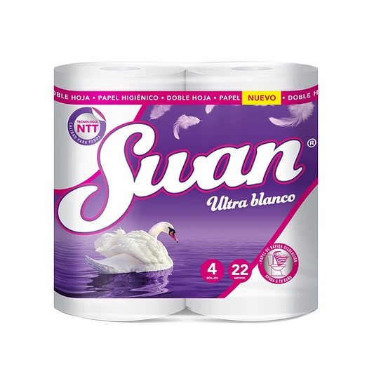 Papel Higiénico Swan Ultra Blanco DH 4x22 mt x Manga (48 Rollos)