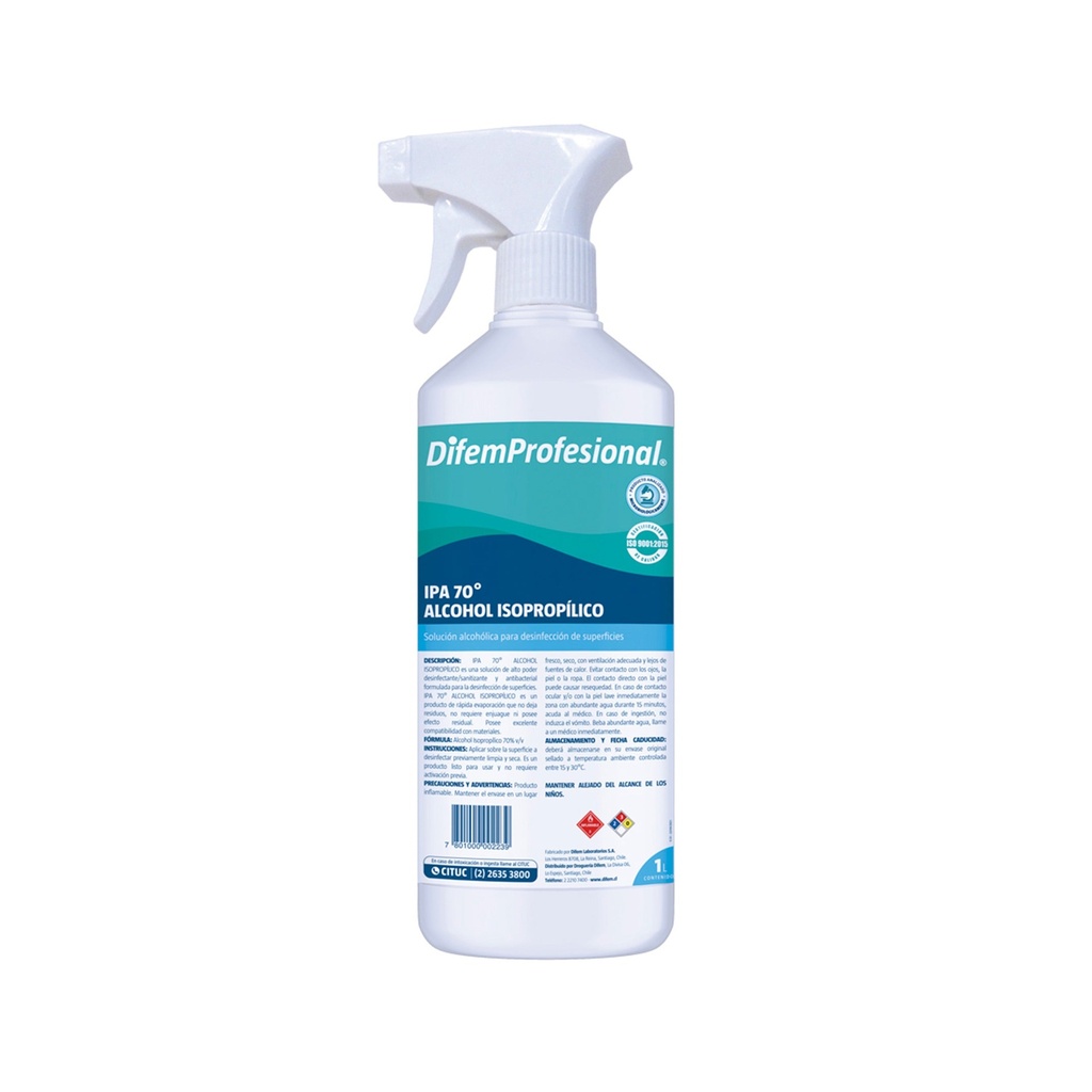 Alcohol Difem Isopropilico 70%