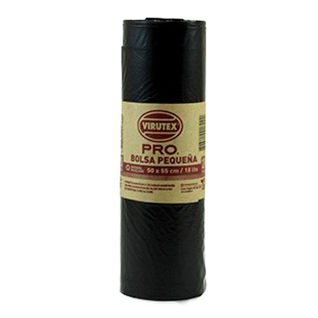 Bolsa Basura Negra 50X55 x 18U. Virutex Biorollo