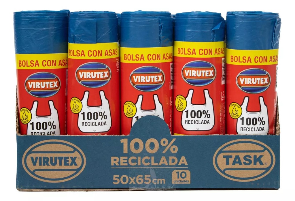 Bolsa De Basura 50X65 con Asas Virutex x Caja (50U)