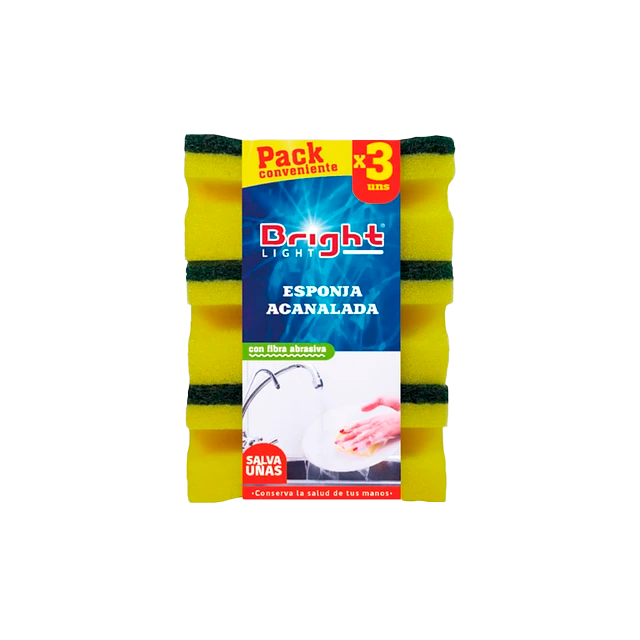 Esponja Acanalada Bright Light x 3