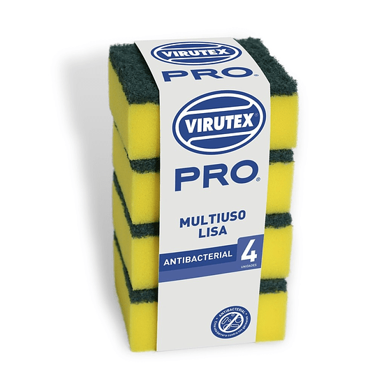 Esponja Antibacterial 4 Unidades Virutex Pro
