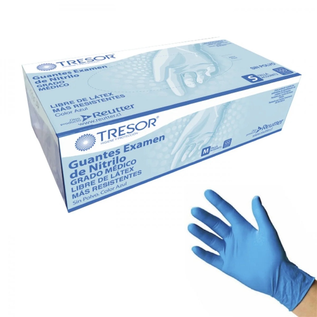 [GN10442] Guantes Nitrilo 100U Celeste Tressor L