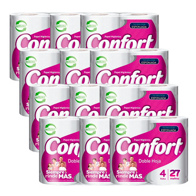 [PHC0263] Papel Higiénico Confort DH 4x27Mt x Manga (48 Rollos)