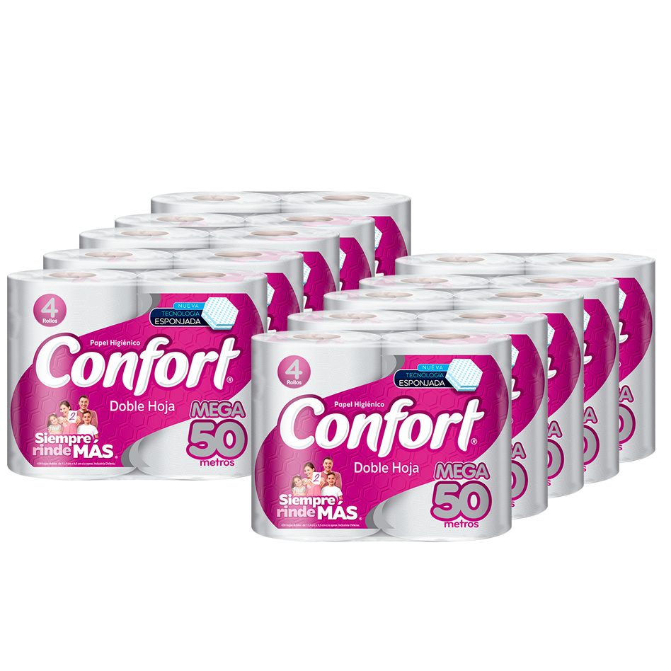 [PHC0144] Papel Higienico Confort Mega DH 4 x 50Mt x Manga (40 Rollos)