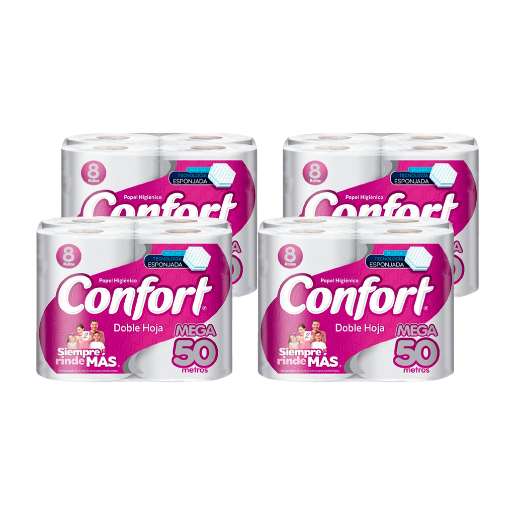 Papel Higiénico Confort Mega DH 8 x 50Mt x Manga (32 Rollos)