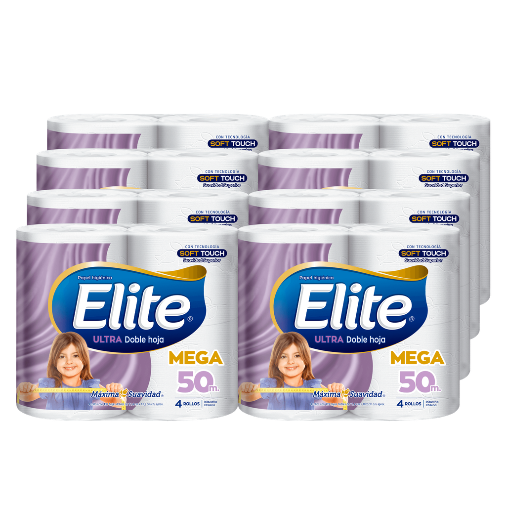 Papel Higiénico Elite Mega DH 4x50 mts x Manga (32 Rollos)