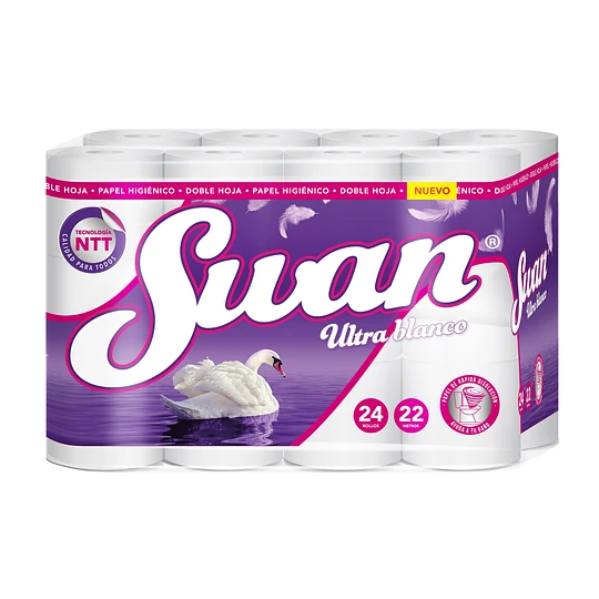 Papel Higiénico Swan Ultra Blanco DH 24x22 mt x Manga (72 Rollos)