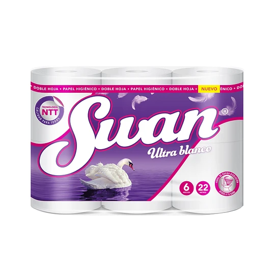 Papel Higiénico Swan Ultra Blanco DH 6x22 mt x Manga (48 Rollos)