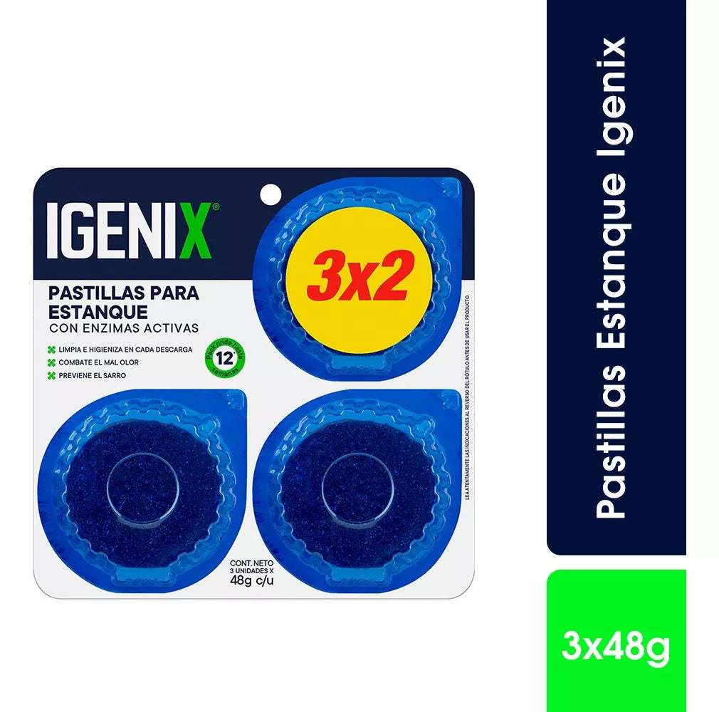 Pastilla Estanque Igenix Azul x 3 Unid