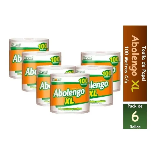 Toalla de Papel Abolengo XL 6x100 mts x Manga (6 Rollos)