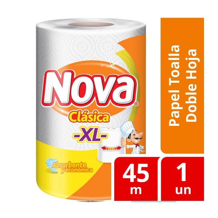 Toalla de Papel Nova Clásica 40 mts x Manga (12 Rollos)