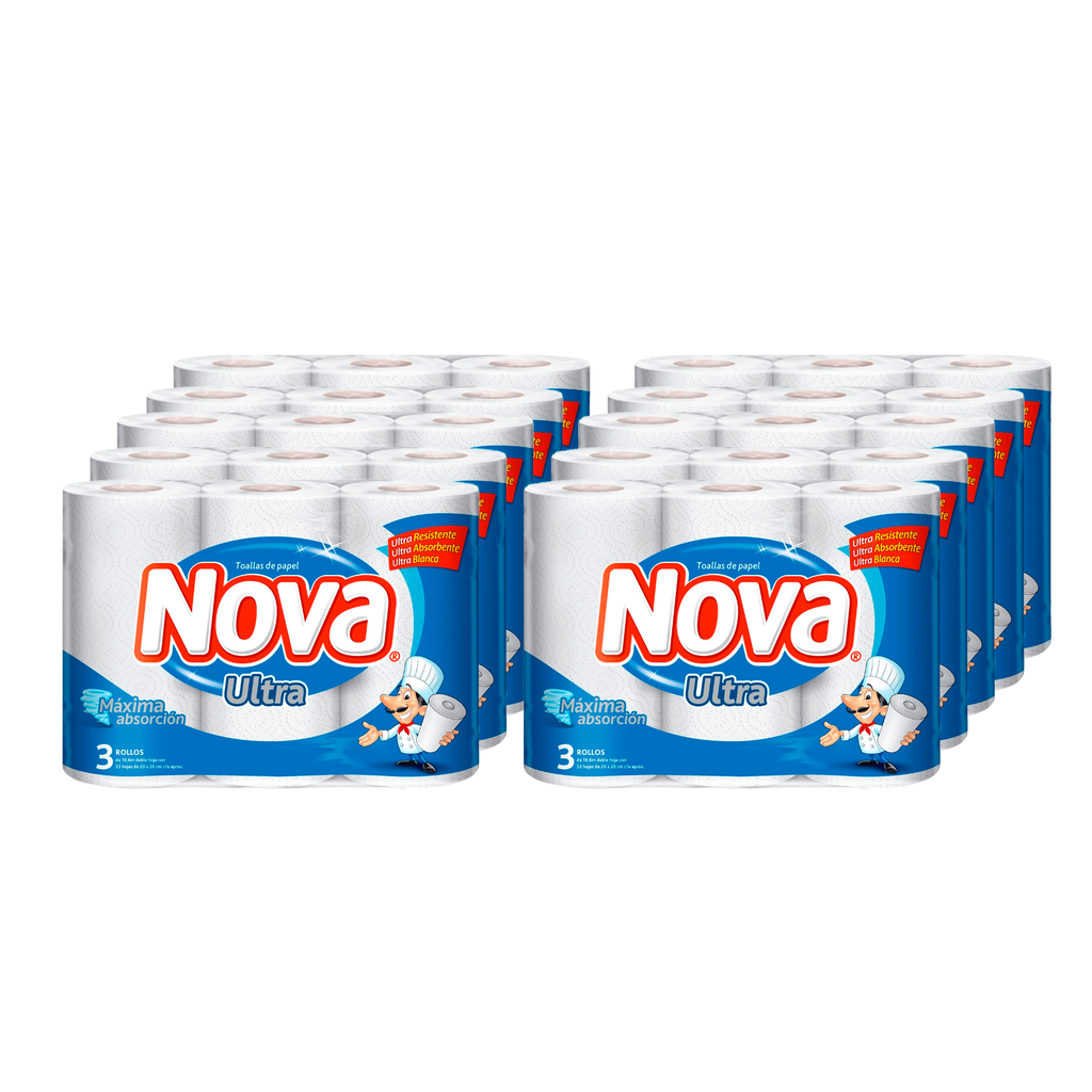 Toalla de Papel Nova Ultra 3x10.6 mts x Manga (30 Rollos)