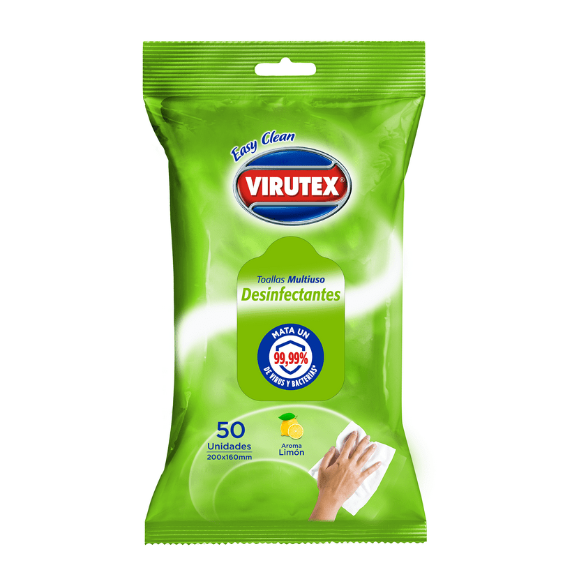Toallas Desinfectantes Virutex 50 Unidades (pouch)