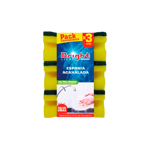 [EAB0217] Esponja Acanalada Bright Light x 3
