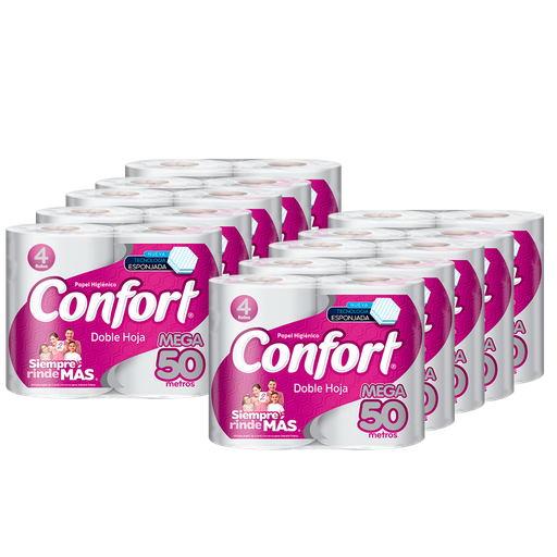 [PHC0144] Papel Higienico Confort Mega DH 4 x 50Mt x Manga (40 Rollos)