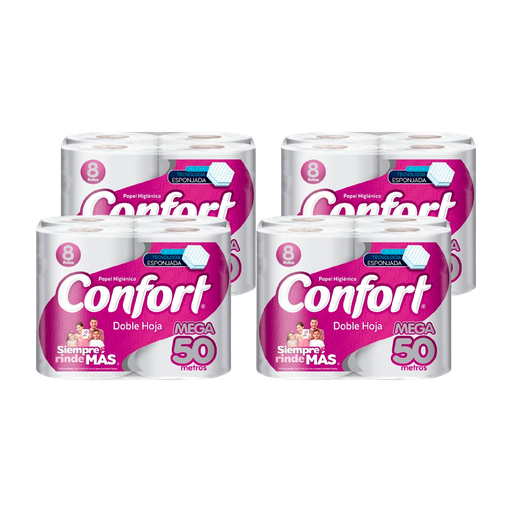 [PHC0230] Papel Higiénico Confort Mega DH 8 x 50Mt x Manga (32 Rollos)