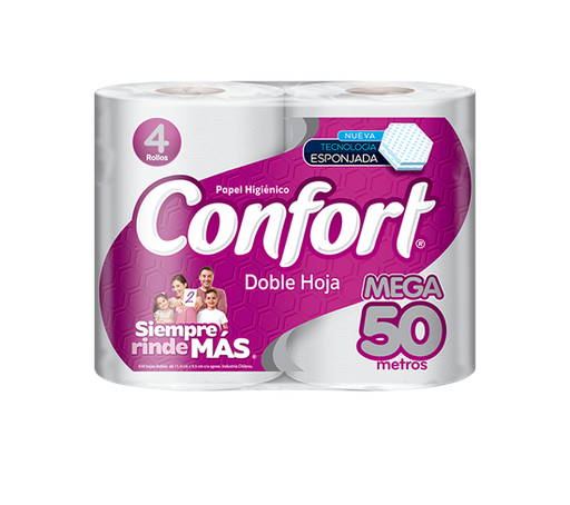 [PHC0110] Papel Higienico Confort Mega Doble Hoja 4 x 50Mt