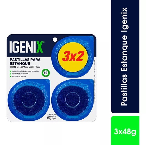 [PEI0054] Pastilla Estanque Igenix Azul x 3 Unid